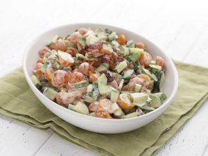 bacon cucumber and tomato salad
