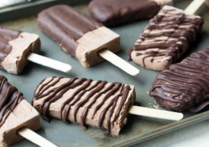 Chocolate Peanut Butter Ice Cream Popsicles