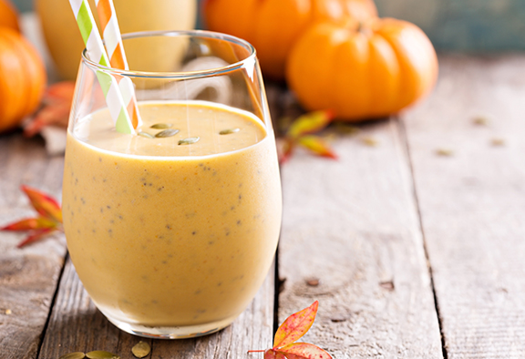 Pumpkin Smoothie With Straw