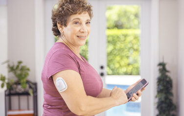 Woman with insulin pump